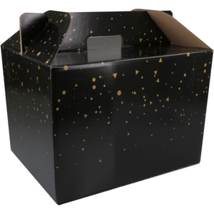 Klika - Meal delivery box | Sparkling s | corrugated cardboard | 370x275x250mm | black/gold | 15 pieces