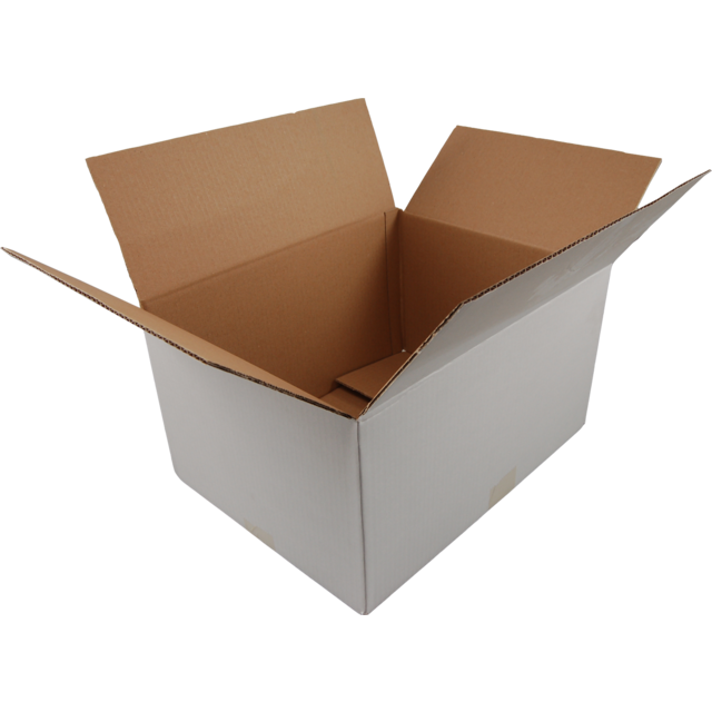 Klika - Caja plegable americana | cartón ondulado | 250x180x100mm | onda única | blanco | 25 piezas