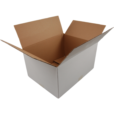 Klika - Caja plegable americana | cartón ondulado | 250x180x100mm | onda única | blanco | 25 piezas