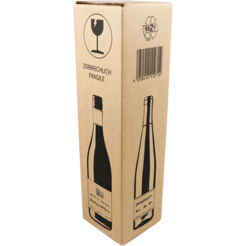 Sendproof® - Boîte d'expédition de vin | Cardboard de golf | 105x105x420mm | 1 bouteille | marron noir 20 morceaux