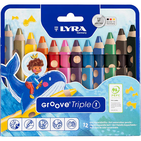LYRA -  Kleurpotlood  groove triple one 12 kleuren