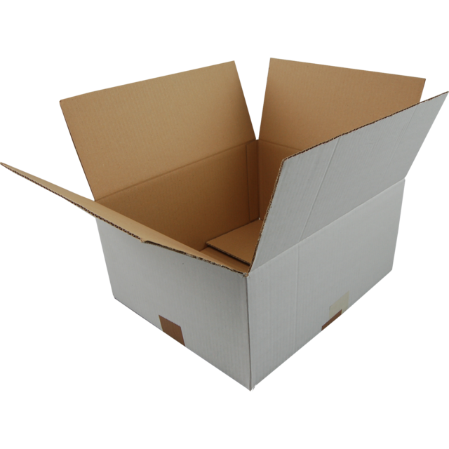 Klika - Caja plegable americana | cartón ondulado | 350x300x165mm | onda única | blanco | 25 piezas