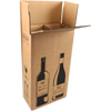 SendProof® - Scatola per spedizione vino | cartone ondulato | 204x108x368mm | 2 bottiglie | marrone/nero | 10 pezzi