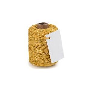 Cordon coton Lurex Twist Corde coton 50 mètres ocre/or ø2mm