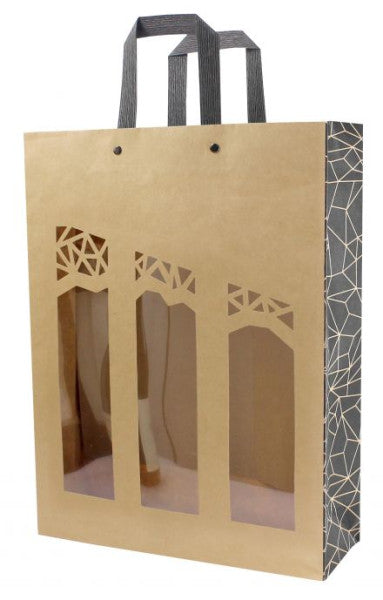 Timmers -  Wijnflestas 3 flessen 285+95x385mm Authentique (10 stuks)