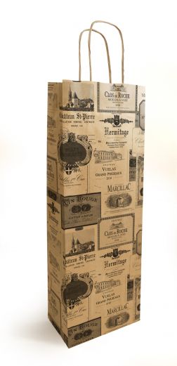 Timmers - Bolsa para botellas de vino 1 botella 140+80x390mm Bar a vin (50 piezas)