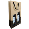 Seduction kraft - Bolsa para botellas de vino 2 botellas 19x9.5X38.5cm negro con ventana 10 piezas