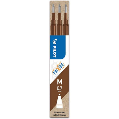 Pilot - ricariche per Frixion Ball e Frixion Ball Clicker, marrone, custodia da 3 pezzi