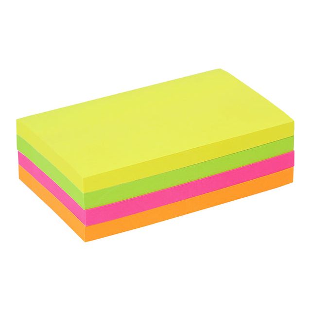 Quantore - Memoblok 76x127mm neon assorti 4 kleuren