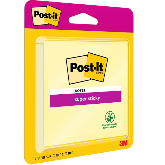 Post-it -  Memoblok  6920 super sticky 76x76mm geel