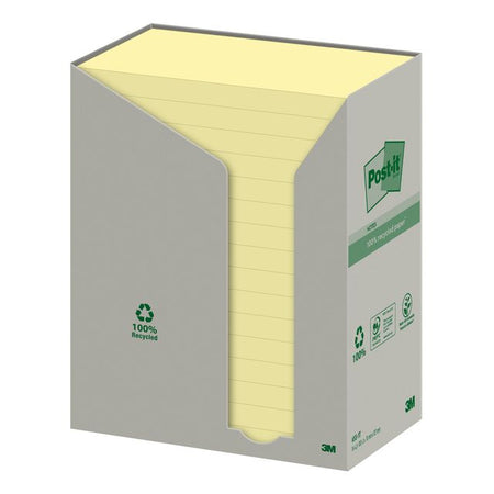 Post-it - Memo pad 655 76x127mm recycled yellow 16x100 sheets