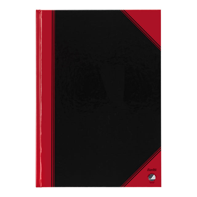 Bantex - Notebook Bantex noir / rouge A4 ligne 70gr 96vel ​​| Boîte extérieure une pièce 6