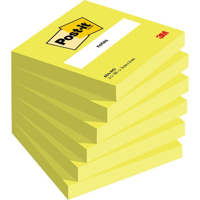 Post-it -  Memoblok 654 76x76mm neon groen 100 vel