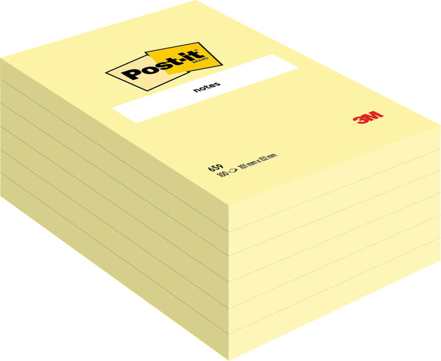 Post-it - Bloc-notes 659 102x152mm jaune | 6 pièces