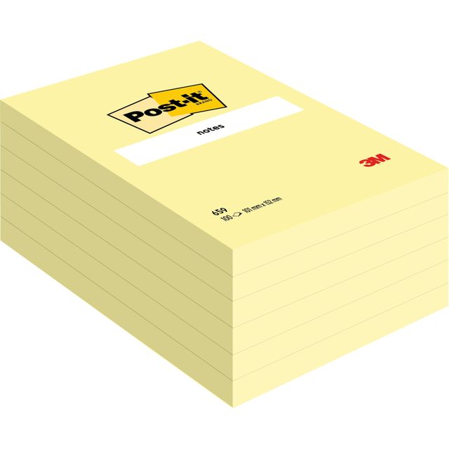 Post-it - Notizblock 659 102x152mm gelb | 6 Stück