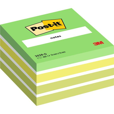 Post-it -  Memoblok  2028 76x76mm kubus pastel groen