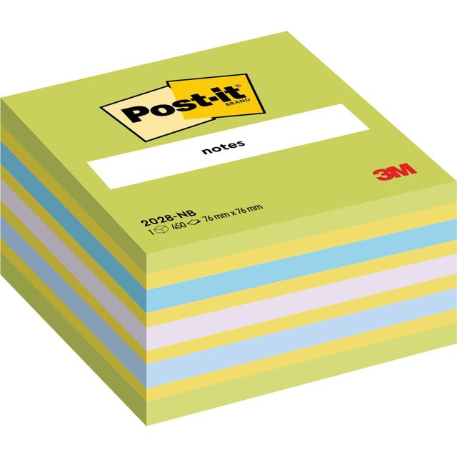 Post-it - Memoblok 2028 76x76mm kubus neon groen