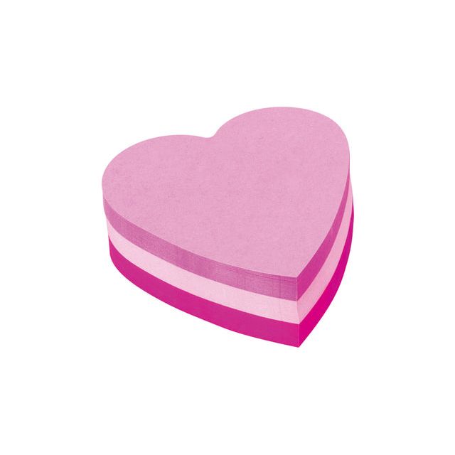 Post-it notes - Notes mini hart, 3 kleuren, blok van 225 vel, op blister