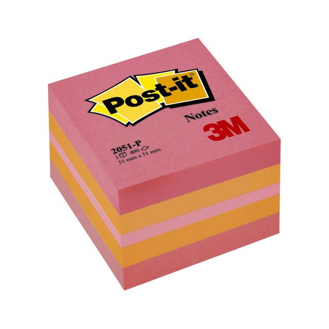 Post-it-MemoBlok Minikubus 3M Post-It 2051p 51x51mm Pink | 1 Stück