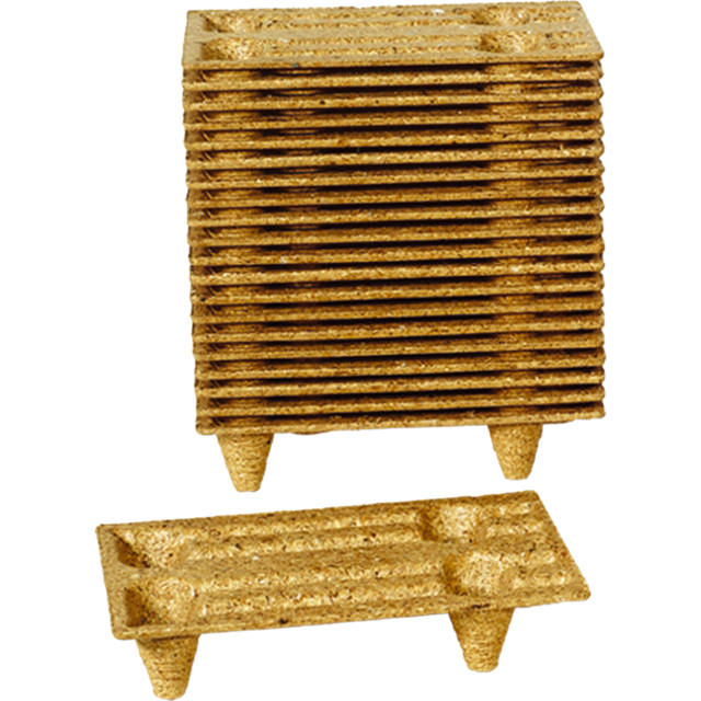 Madera prensada - Palet de fibra de madera | madera | 60x40x12cm | marrón | 1 pieza