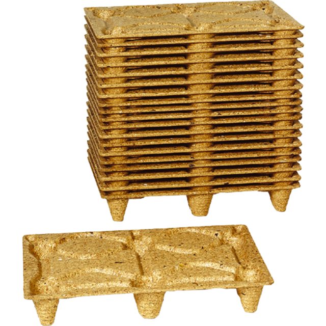 Presswood - Wood fiber pallet | wood | 80x60x12cm | brown | 1 pc