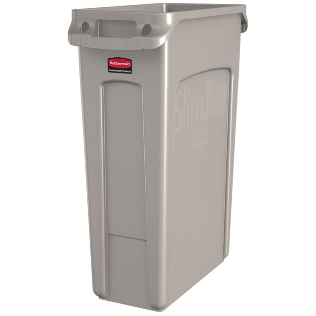 Rubbermaid - Poubelle Slim Jim Vented avec fentes d'aération 87 litres gris