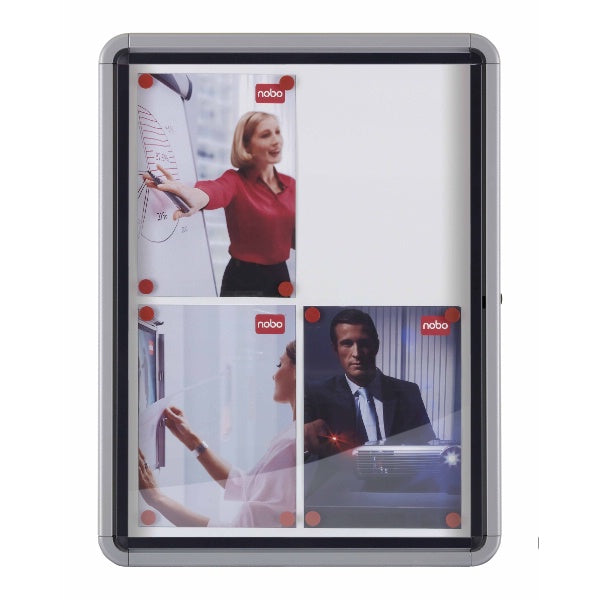Nobo -  Buitenvitrine Draaideur Magnetische Binnenkant 4xA4