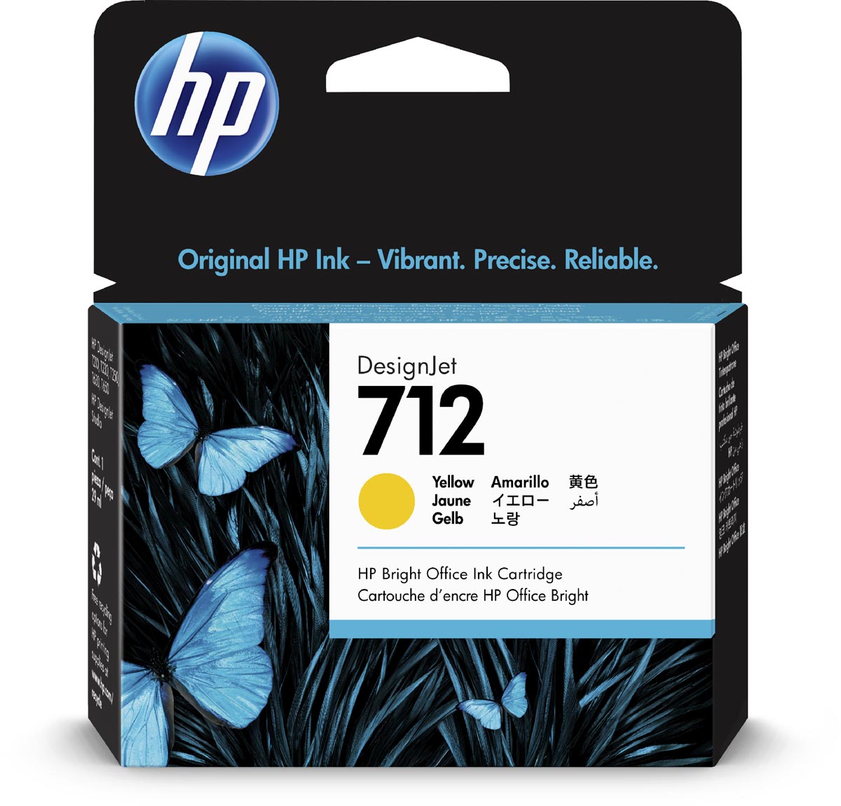 HP - inktcartridge 712, 29 ml, OEM 3ED69A, geel