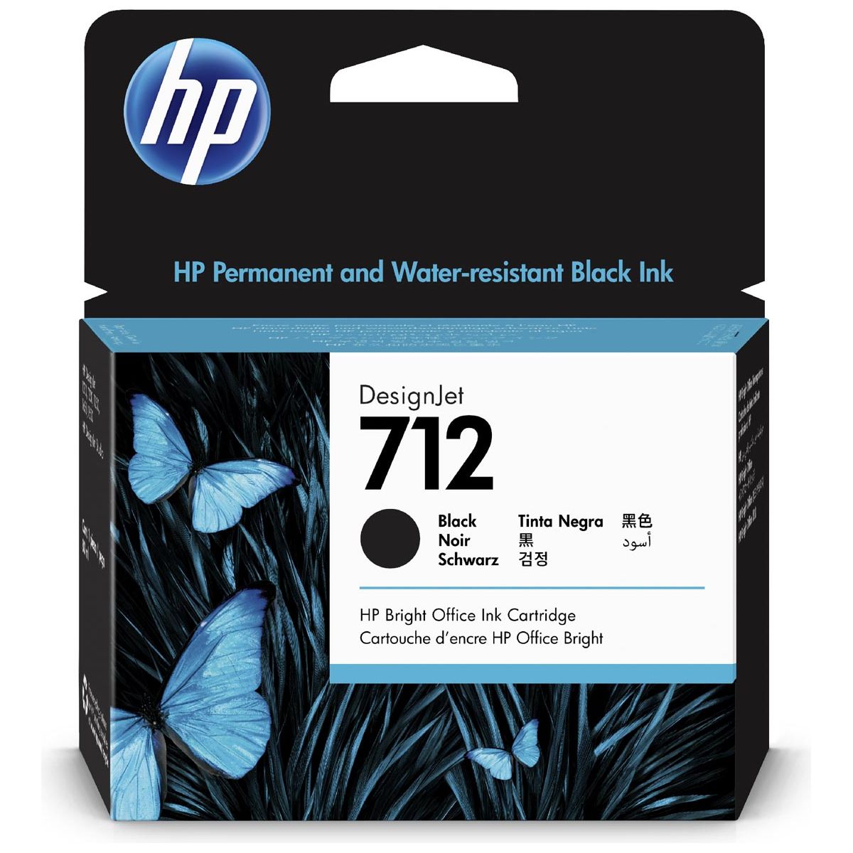 HP - Tintenpatrone 712, 80 ml, OEM 3ed71a, Schwarz