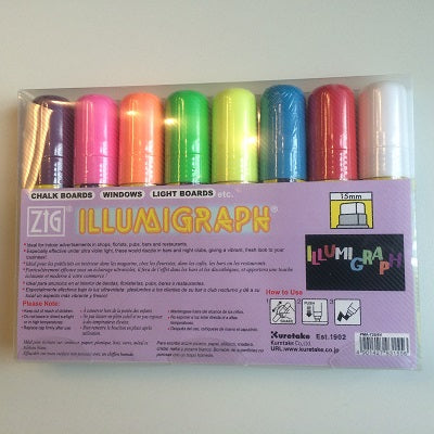 Klika - Chalkstift -Set 7-15 mm 1 Weiß 7 Farben - 3 Teile