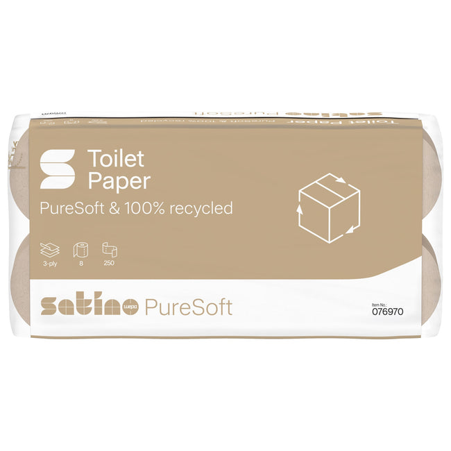 Satino -  Toiletpapier  mt1 puresoft 250 vel 076970 | 8 stuks