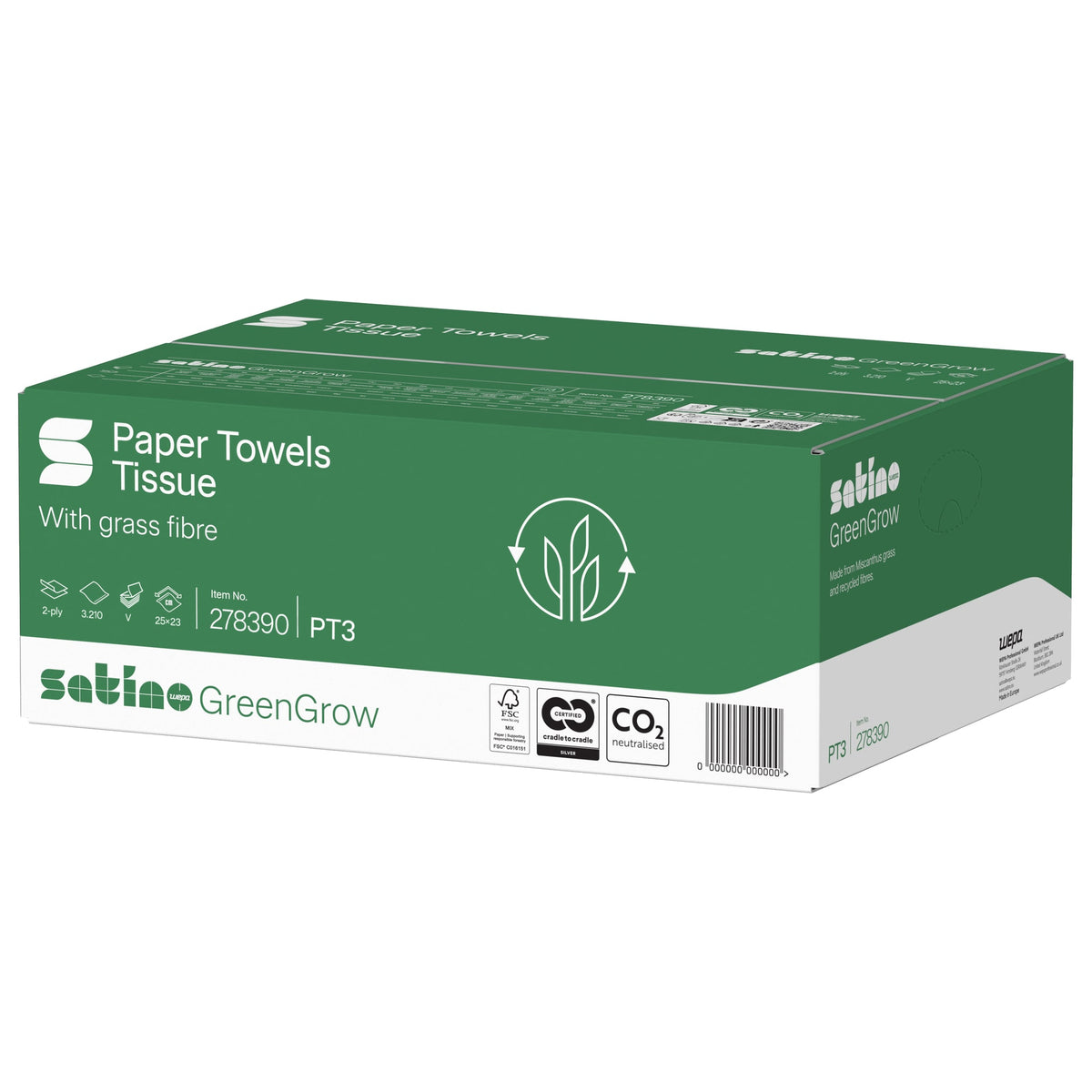Satino -  Handdoek  pt3 greengrow 2laags 278390