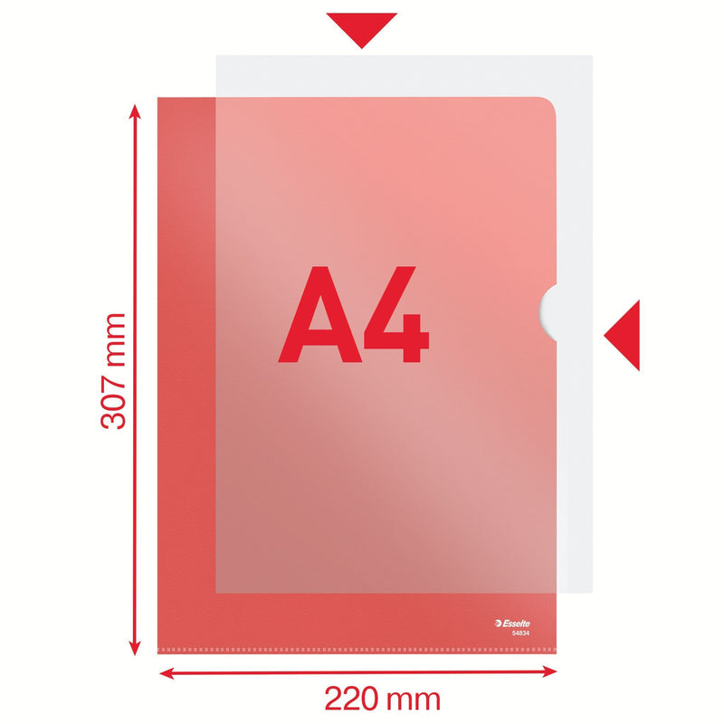 Esselte -  L-map  standaard a4 0.11mm pp rood