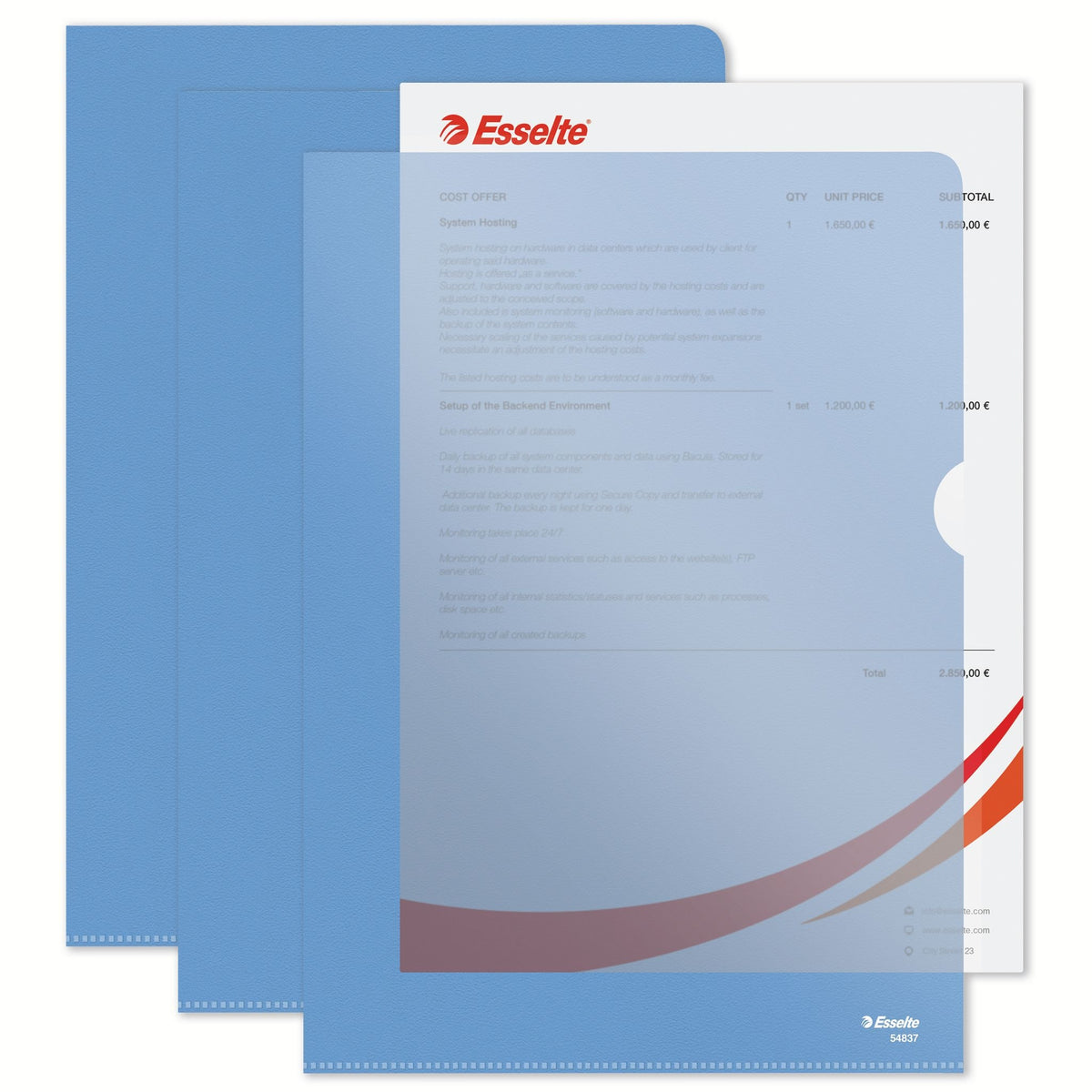 Esselte -  54837 map Polypropyleen (PP) Blauw A4