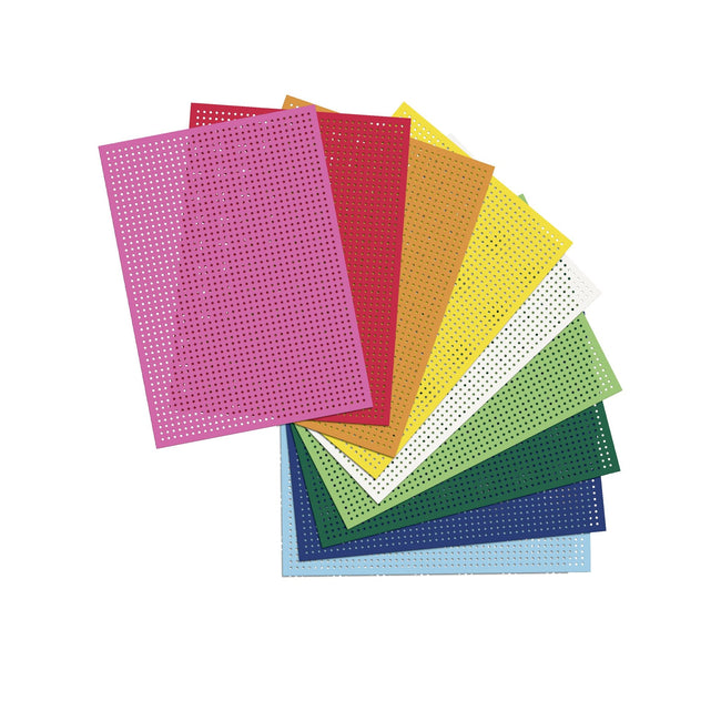Folia Paper -  Borduurkaarten folia 17.5 x x24.5cm 300gr 10v ass
