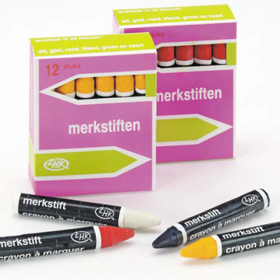 Klika -  Vetkrijt geel rond doosje 12 stuks