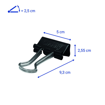 Maul -  Papierklem y 214 foldback 50mm zwart 12st
