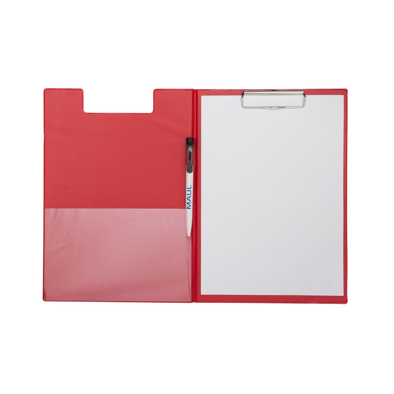 Maul -  Klembordmap  a4 staand pvc met penlus rood | 12 stuks