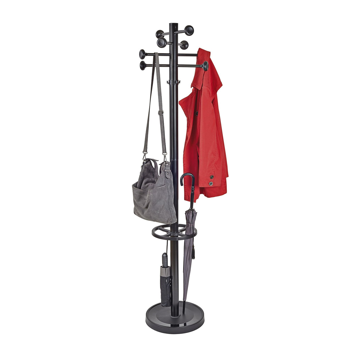 Maul -  Kapstok  grando stnd 175cm 16 haken zw ral9004