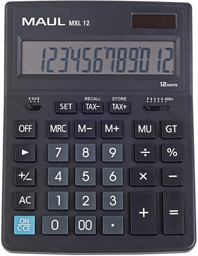 Maul -  bureaurekenmachine MXL 12, zwart