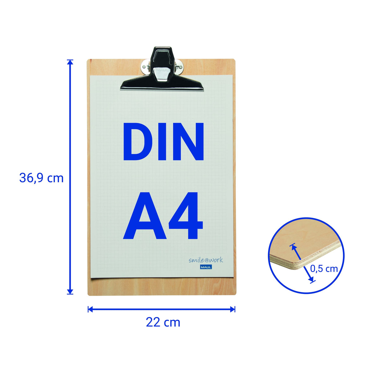 Maul -  Klembord  tilia a4 staand hout | 6 stuks