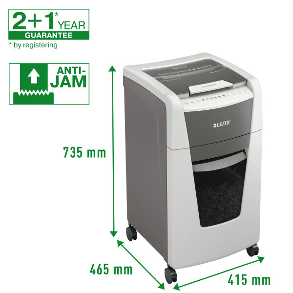 Leitz -  80150000 papiervernietiger Kruisversnippering 55 dB 22 cm Grijs, Wit