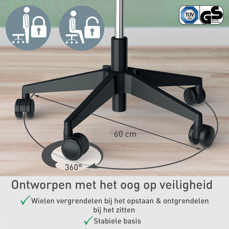 Leitz -  65780095 bureau- en computerstoel Gecapitonneerde zitting