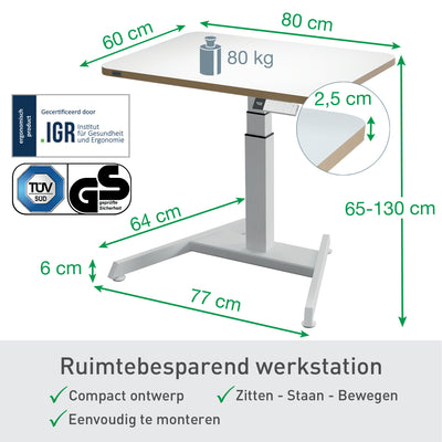 Leitz -  65340001 staande bureau Donkergrijs