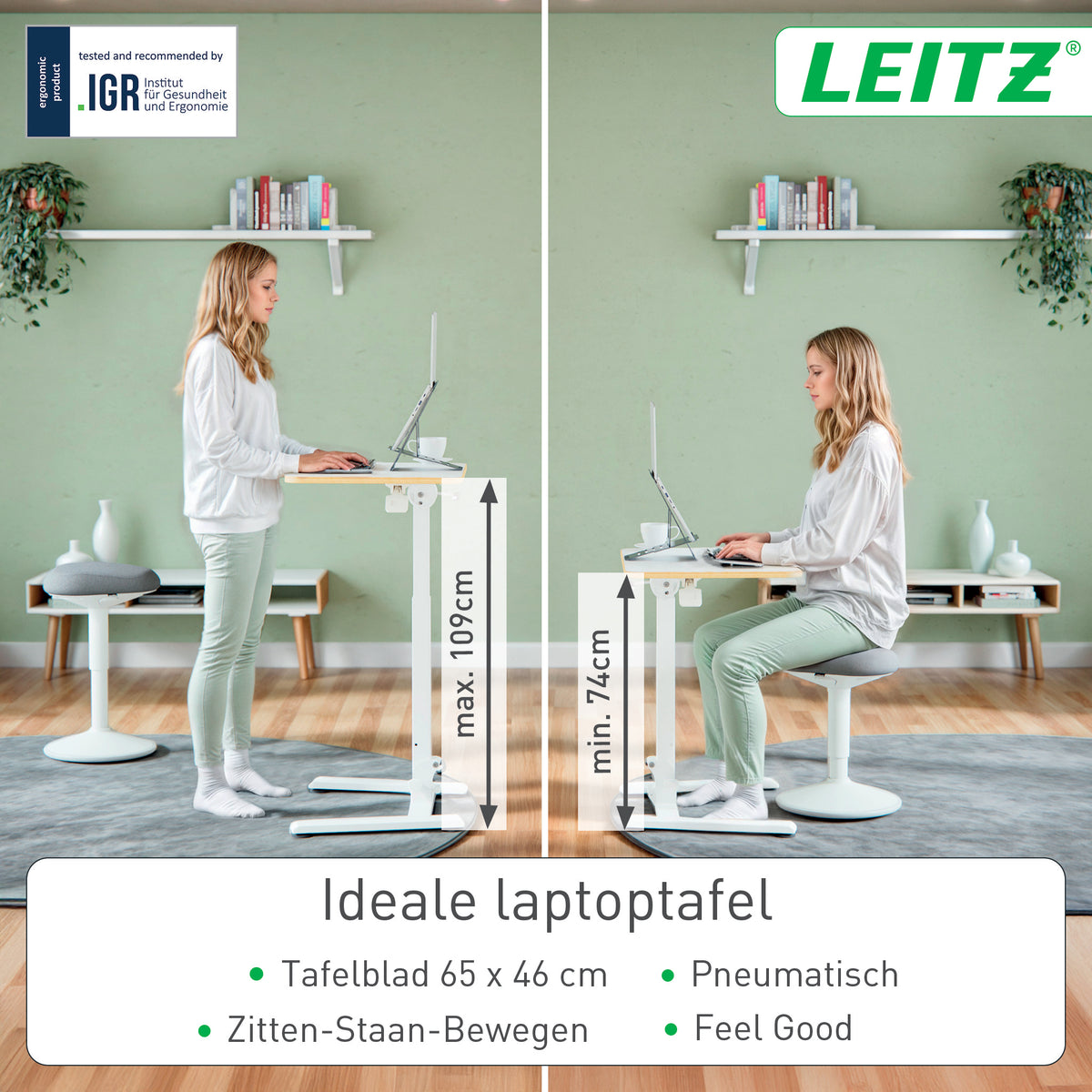 Leitz -  65880001 staande bureau Wit