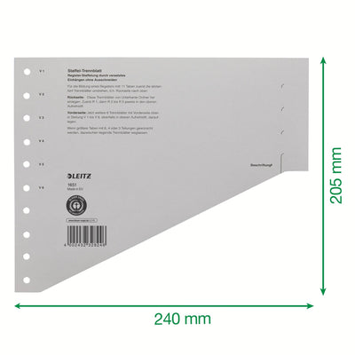 Leitz -  Scheidingsbladen  1651 karton a4 200gr grijs