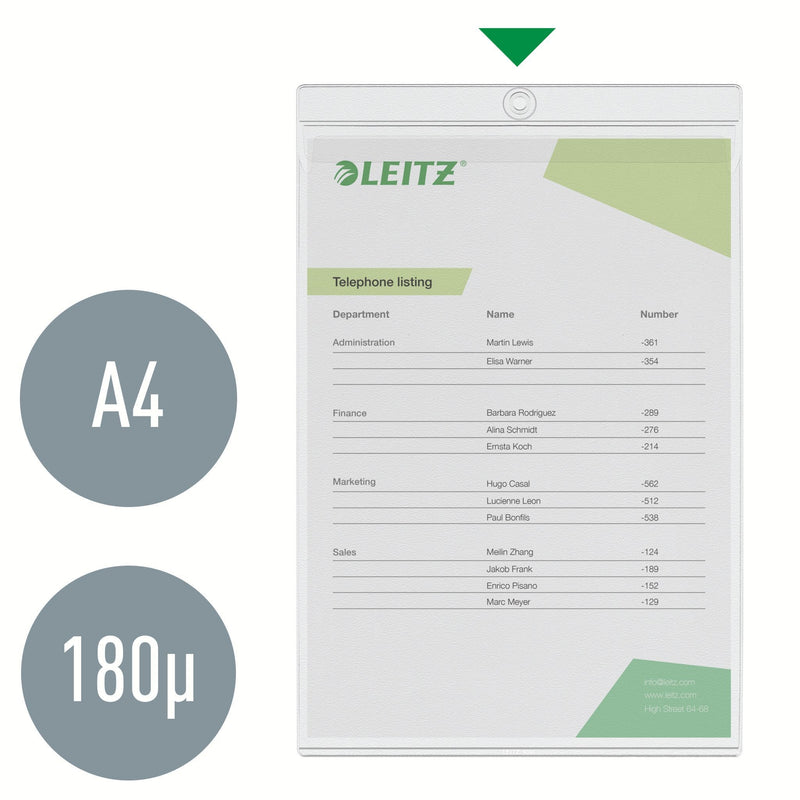 Leitz -  U-map met ophangoog  premium pvc a4 50st