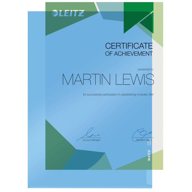 Leitz -  L-map  premium lasnaad copy safe pvc a4 blauw