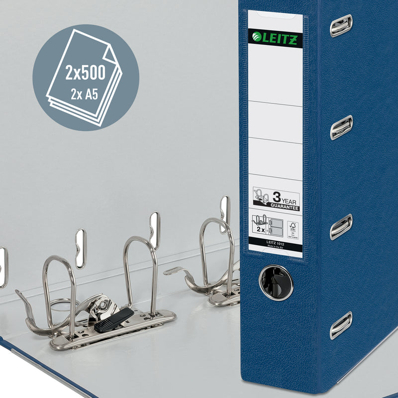 Leitz -  Giro bank ordner  a4 dubb mech 80mm pp bl | 5 stuks