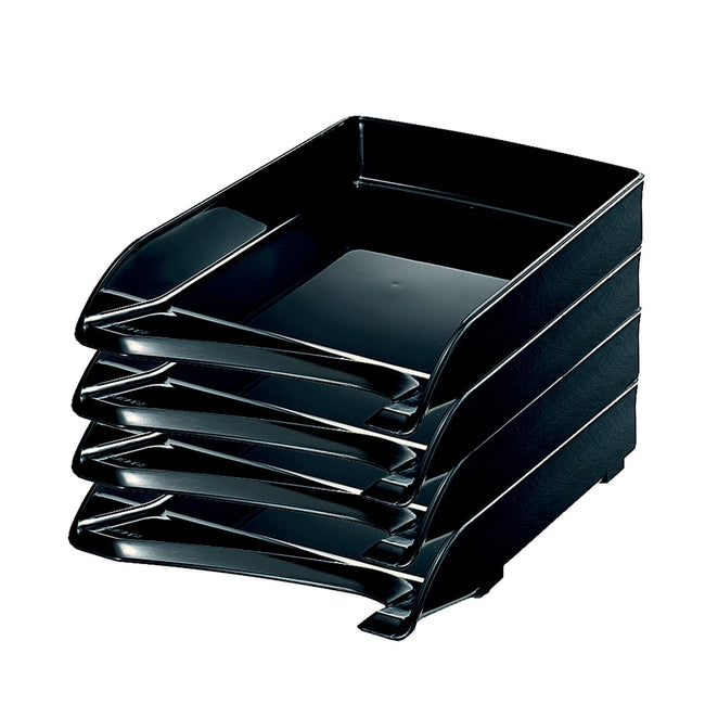Leitz -  Brievenbak  5220 kunststof zwart | 4 stuks